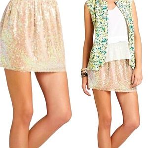 BCBGENERATION:  Nude Peach Sequin Mini Skirt - Size 4